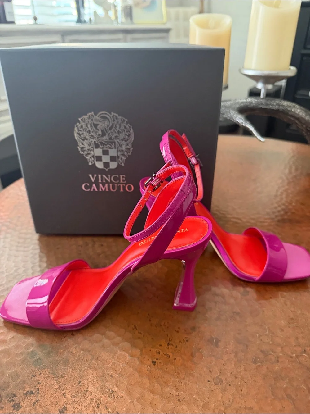 Vince Camuto Patent Leather Fuchsia/Pink Slingback Heels